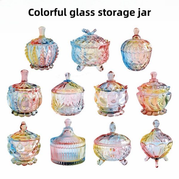 1-Yesokmarket-Colorful glass storage jar-Main picture